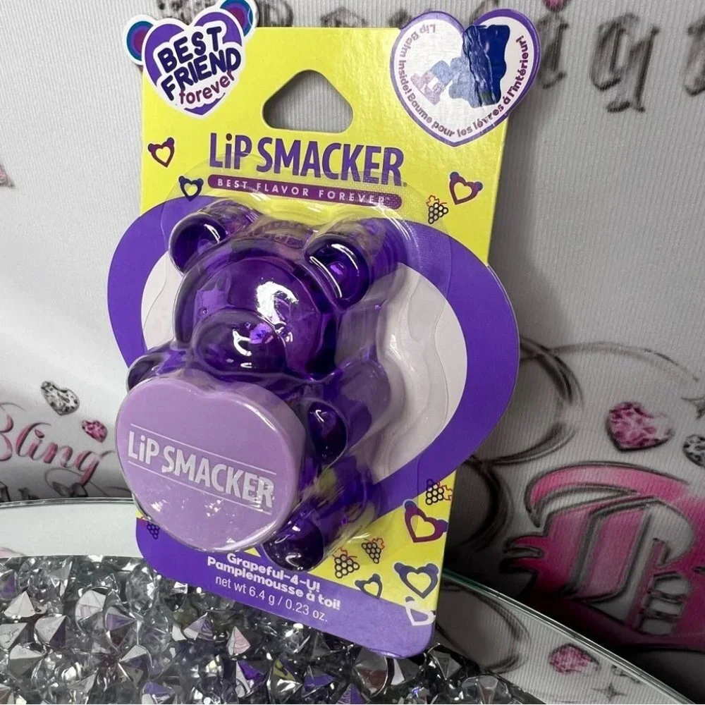 Lip smacker gummy bear lip chap lip gloss container brand new neon purple